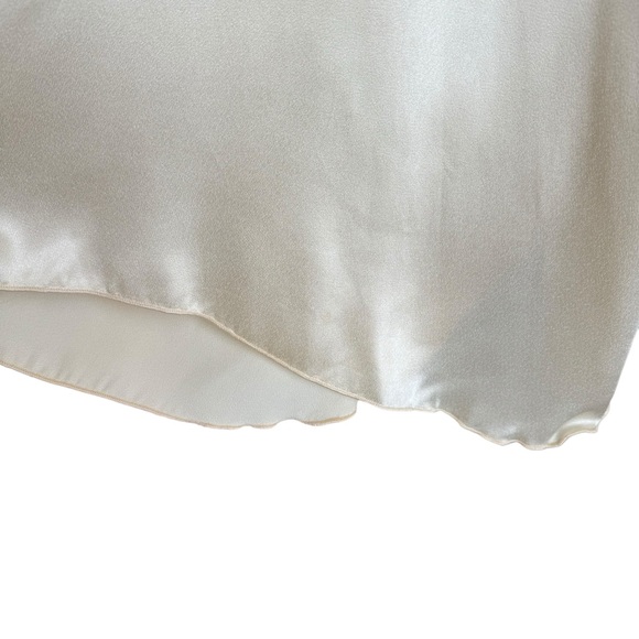 Vintage 70s Cream Satin Lace Wrap Top Blouse Jacket Boho Lingerie Bell Sleeves - Picture 11 of 13